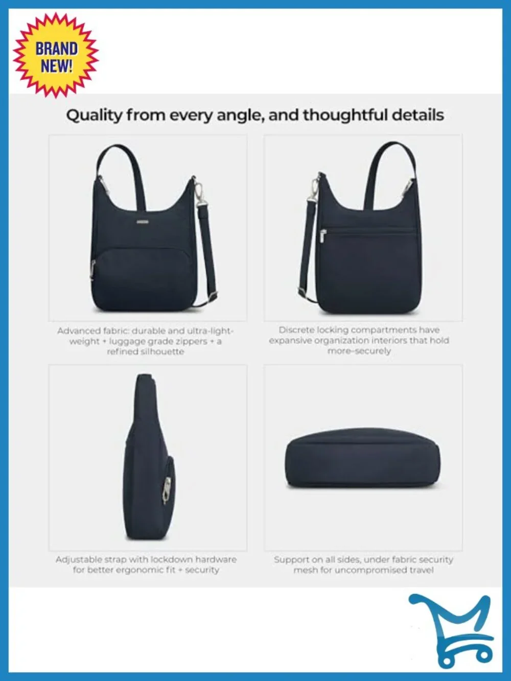 Anti-Theft Messenger Bag with RFID Blocking